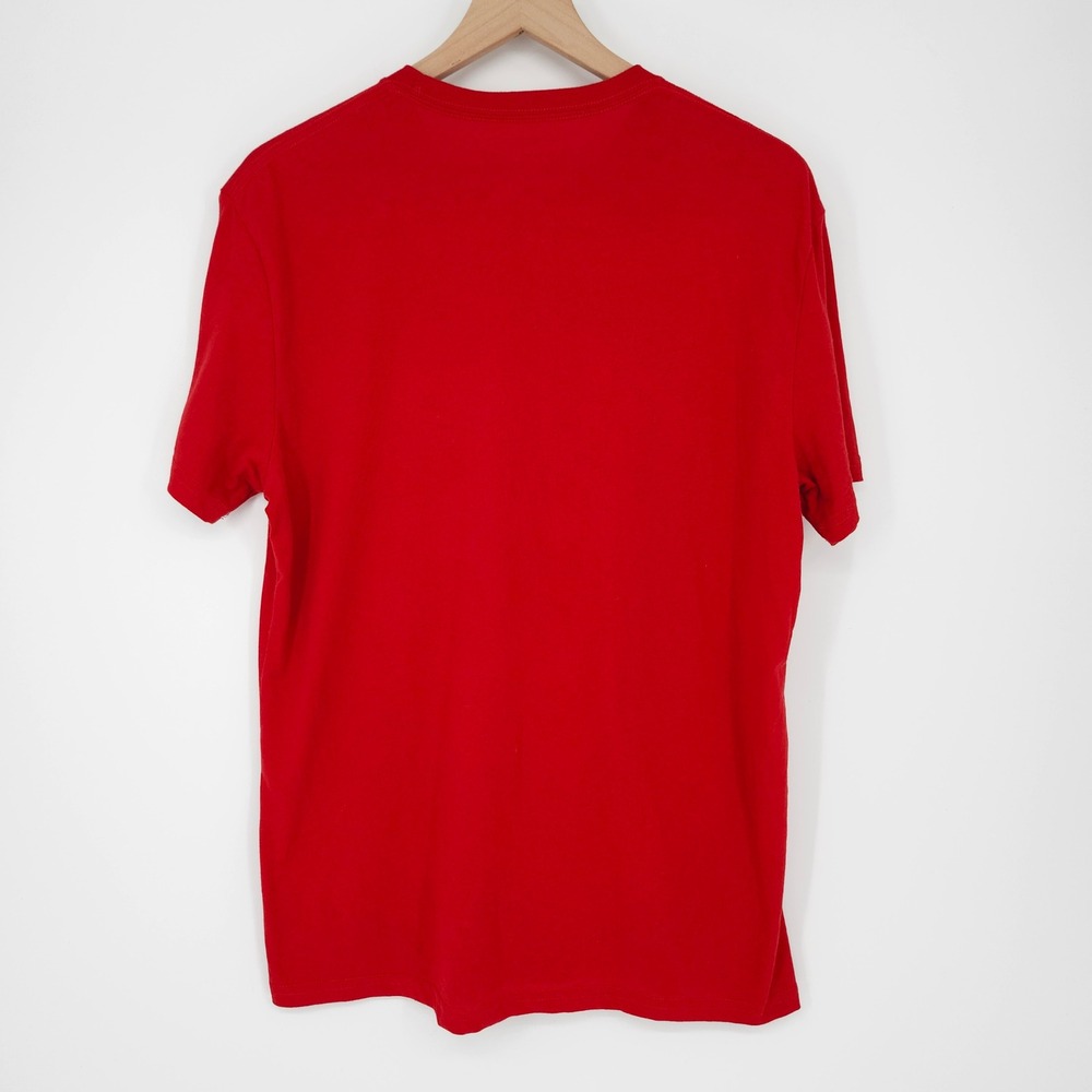 Red White Womens "I AM Freaking Merry" T-Shirt Size L Humor Holiday Christmas - Picture 5 of 5